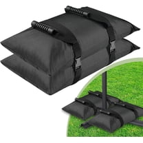 Facvoer Umbrella Base Weights Sand Bags, 2 Pack 45lbs Fillable Weight Bags to Hold Things Down, Black Weighted Base Sandbags for Outdoor Furniture Patio Cantilever Umbrellas Stand (Without Sand)