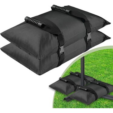 Facvoer Umbrella Base Weights Sand Bags, 2 Pack 45lbs Fillable Weight Bags to Hold Things Down, Black Weighted Base Sandbags for Outdoor Furniture Patio Cantilever Umbrellas Stand (Without Sand)