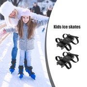 CRAFTHROU Crafthrou Black Plastic Ice Skates for Toddlers with Adjustable Straps