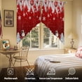 thumbnail image 5 of Swag Curtains Valances for Windows, Red Christmas Short Kitchen Window Curtains Over Sink, Snowman Xmas Balls Snowflakes Pine Branch Cafe Curtains Panel Set Of 2,Rod Pocket, 36 Inches Length, 5 of 8