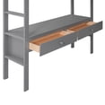 thumbnail image 5 of Full Size Loft Bed with Built-in Desk, Bedroom Furniture with Ladder and Full Length Guardrail, Wood Bed Frame with Storage Shelves and Drawers, Gray, 5 of 7