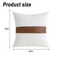 thumbnail image 2 of Set of 2 Black Cotton Patchwork Faux Leather Throw Pillow Covers, Modern Decor Square Covers45*45cmWhite, 2 of 4