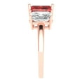 thumbnail image 3 of Clara Pucci 14K Rose Gold 4ct Garnet Three-Stone Ring for Women, 3 of 8