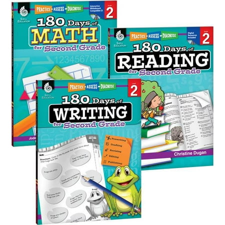 180 Days: 180 Days of Reading, Writing and Math for Second Grade 3-Book Set (Best Tablet For Reading And Writing)