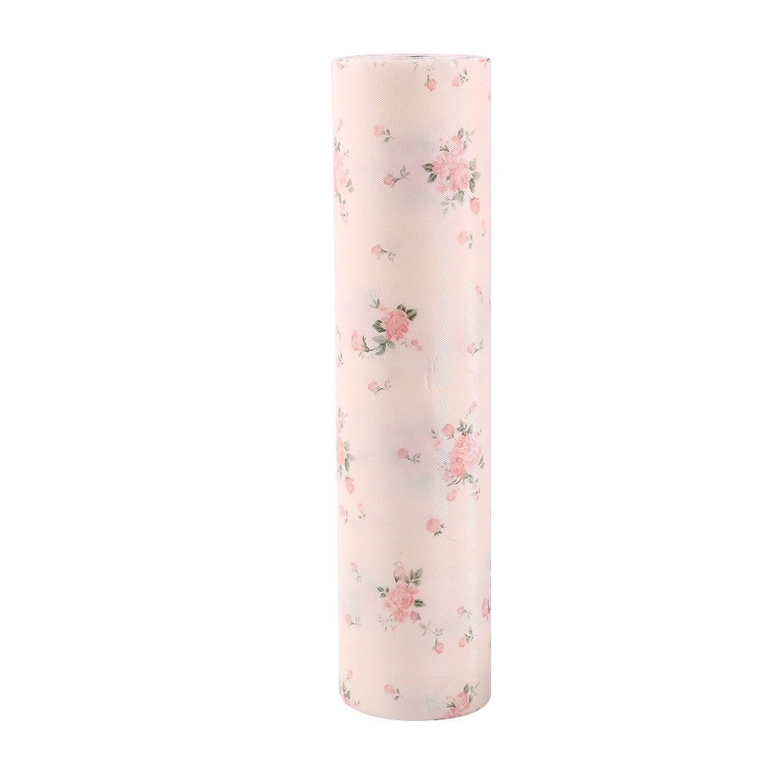 Unique Bargains Rose Pattern Cabinet Table Mat 11.8 in. x 9.84 ft. Shelf Liner, Pink