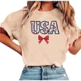 thumbnail image 4 of Hilenly 4th of July Outfits for Women USA Patriotic Shirts Short Sleeve Summer Tops Graphic Tee, 4 of 6