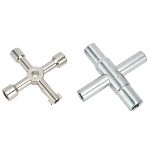 Llave de agua BuyWeek 2 piezas llave de grifo de 4 vías Acero inoxidable