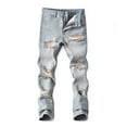 thumbnail image 2 of Gibobby Boys Casual Straight Leg Baggy Jeans Kids Elastic Waist Loose Denim Pants with Pockets(Light Blue,9-10 Years), 2 of 5
