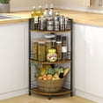thumbnail image 5 of Bathroom Standing Shelf, 3 Tier Open Floor Shelves, Free-Standing Shelf Units, Triangular Curved Corner Shelf Stand for Small Space, Ideal for Bathroom,Kitchen,Vanity Storage and Organizer, 5 of 7