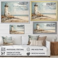 thumbnail image 4 of Designart "Minimalist Grey Lighthouse On The Horizon I" Beach Light House Floater Framed Wall Art Prints, 4 of 5