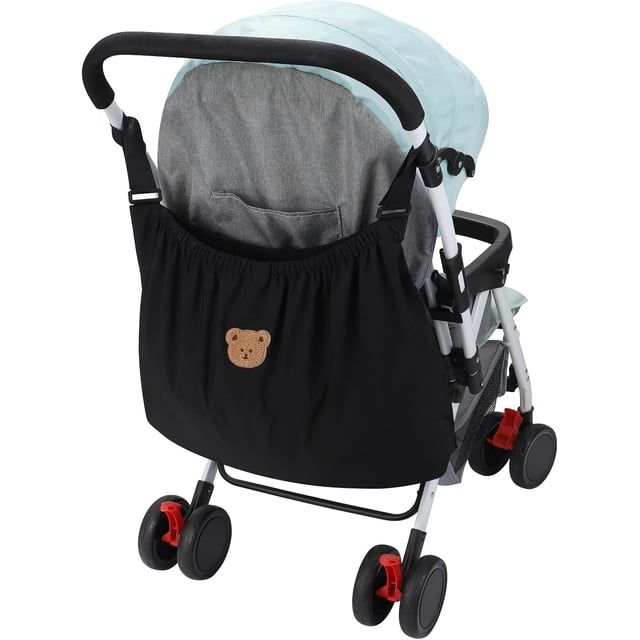 1 Pc Universal Stroller Storage Organizer Caddy Adjustable Accessories Black