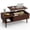 Dark Browm, variant on edx Adjustable Height Wooden Coffee Table with Hidden Compartments and Shelves - Perfect for Small Homes, Apartments, Reception Rooms, Rust Brown