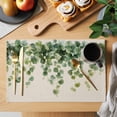 thumbnail image 2 of Placemat Set of 6 Green Leaves Placemats for Dining Table Spring Plants Washable Table Mats for Kitchen and Party Decor Indoor & Outdoor Use, 2 of 8