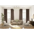 thumbnail image 1 of 3S Brother's Extra Long Solid Luxury Matte Velvet Soft Curtain Coffee Single Panel Hanging Back Tap & Rod Pocket Home Décor 5-25 Feet Custom Made Curtains -Made in Turkey Each(52"x180"), 1 of 7