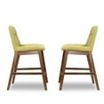 thumbnail image 2 of Allora Mid Century Modern Fabric Counter Stool in Green (Set of 2), 2 of 4