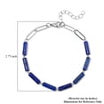 thumbnail image 7 of One Time Only Lapis Lazuli 22.50 ctw Barrel Shape Paper Clip Chain Bracelet 8.009.50In in Stainless Steel Christmas Gifts, 7 of 7
