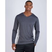 Real Essentials 4 Pack: Mens Dry Fit Long Sleeve V-Neck Active T-Shirt - Athletic Outdoor UPF 50+ (Available in Big & Tall)