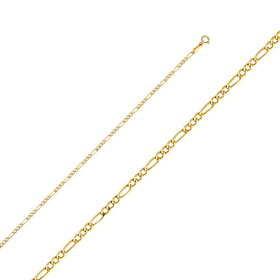 14K Solid Gold Figaro Chain 2.1 mm wide Lobster Clasp 24'' Chain