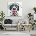 thumbnail image 2 of Stupell Think I'll Just Be Happy Today Dog Smile Animals & Insects Painting Gallery Wrapped Canvas Print Wall Art, 2 of 7