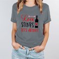 thumbnail image 4 of Cadeaux de la Saint-Valentin Mode Femme T-shirt à Manches Courtes Imprimé Col Rond Décontracté Ample, 4 of 8