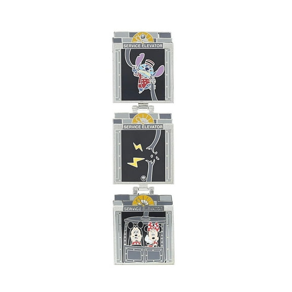 Disney Parks Mickey and Friends Hollywood Tower Hotel Tri-fold Pin New with Card