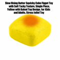 thumbnail image 2 of Slow Rising Butter Squishy Cube Squeeze Toy with Soft Tacky Texture, Single Piece, Yellow with Baked Top Design, for Adults, Relaxation Toy, 2 of 3