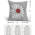 thumbnail image 3 of Red White Daisy Pillow Covers 16x16 Set of 2 Spring Summer Gray Grey Colored Decorative Throw Pillows Outdoor Modern Art Flower Pillowcase Square Linen Cushion Case for Home Sofa Couch Bed, 3 of 6