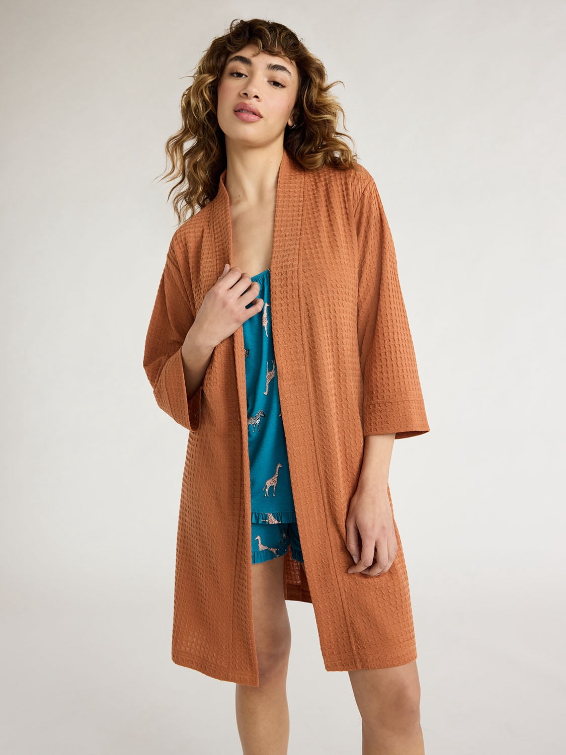 Joyspun Women's Kimono Robe, Size S to 3X