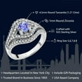 thumbnail image 2 of Gem Stone King 925 Sterling Silver Blue Tanzanite Ring for Women (1.21 Cttw, Round Cut 4.5MM, Gemstone Birthstone, Available in Size 5, 6, 7, 8, 9), 2 of 3