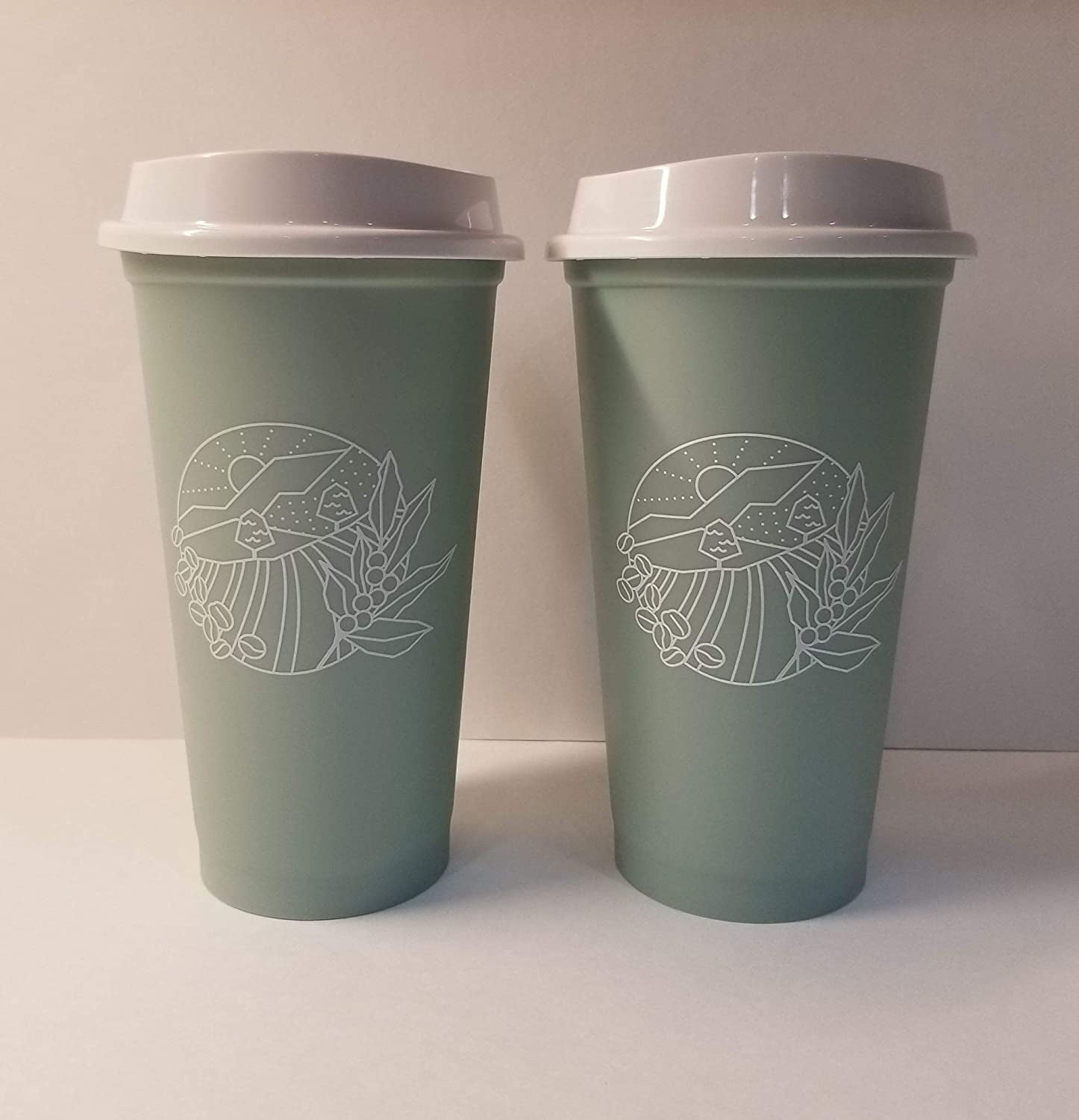 2021 Starbucks Earth Day 16 oz. Reusable Hot Cup – 2 Pack Bundle