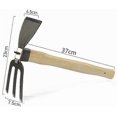 thumbnail image 2 of Hoe And Rake Two In One With Wooden Handle, 2 of 5