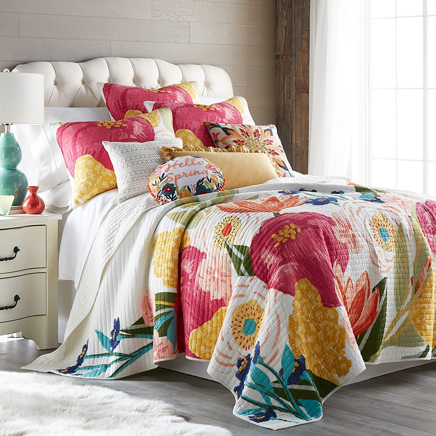 Levtex Home Grandiflora Quilt Set Full/Queen Quilt + Two Standard