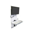 thumbnail image 2 of Ergotron StyleView Vertical Lift High Traffic Areas - Mounting kit (wrist rest, mouse pouch, panel vertical lift, foldable keyboard platform, mouse pad) - low profile - for LCD display / PC equipment - steel - white - screen size: 24" - on-wall mounted, 2 of 4