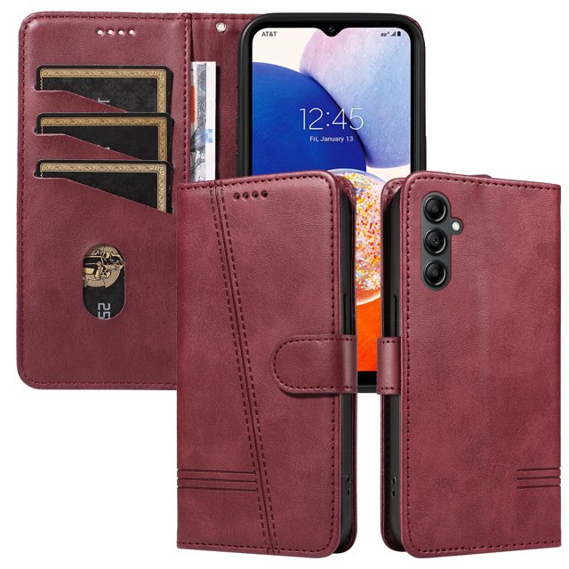 Phone Case for Samsung Galaxy A24 4G Magnetic PU Leather Card Slots Durable Wallet Cover
