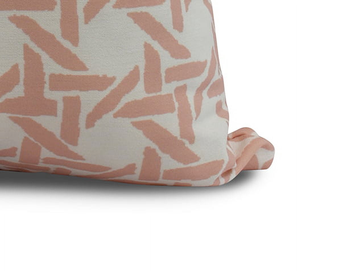 Simply Daisy, 16" x 16" Rattan Geometric , Geometric Print Outdoor Pillow, Coral