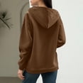 thumbnail image 5 of Garbnen Hoodie Zip Up Women Long Sleeve Fleece Jacket for Women Comfy Fashion Fall Winter Warm Over Sized Sweatshirt for Women with Pockets Brown S, 5 of 5