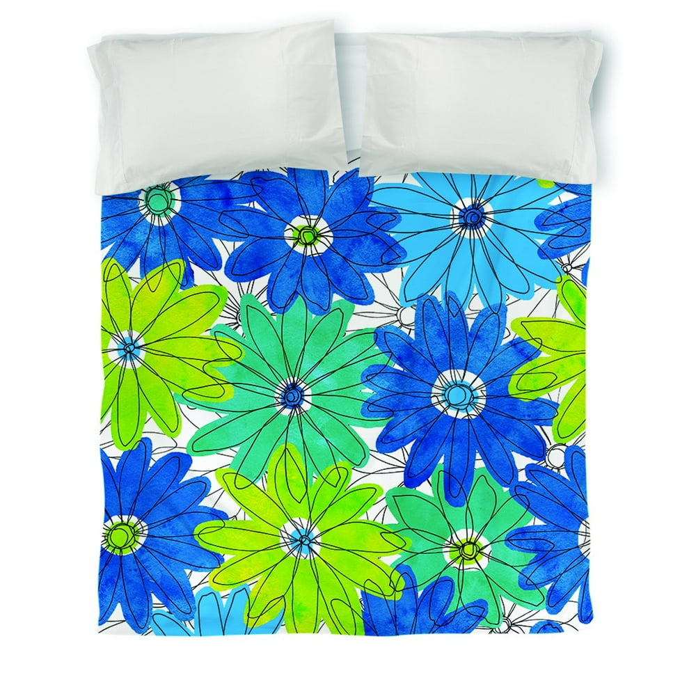 IDG Funky Florals Daisy Duvet Cover, Royal Blue