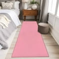thumbnail image 5 of Pink 2x6 Kitchen Runner Rug, Farmhouse Solid Pink Color Modern Art Non-Skid Rubber Backing Large Rectangle Rugs - Living Room Bedroom Home Office, Indoor Floor Mat Carpets Washable Rug, 5 of 9