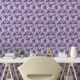 thumbnail image 2 of Ambesonne Orchid Peel & Stick Wallpaper for Home, Exotic Flowers on Pastel Art, 13"x100", Violet and Raspberry, 2 of 5
