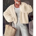 thumbnail image 3 of PRETTYGARDEN Women's Fall Cardigan Open Front Chunky Sweaters Cozy Stretchy Knitwear, Long Sleeve Drop Shoulder, Loose Fit Crochet Jacket, Trendy Holiday Outfits, Warm Winter Clothing, 3 of 9