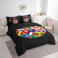 thumbnail image 2 of Manfei National Flags 7 Pieces Full Size Bedding Sets,Football Sports Full Size Bed in a Bag,Multicolor,Black Reversible, 2 of 7