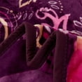 thumbnail image 3 of JML Raschel A&B Printed 2-ply Reversible Korean-style Plush Fleece Blanket Purple Floral King, 3 of 5
