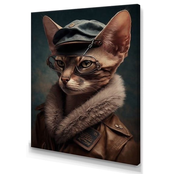 Designart Cat Wearing Clothing II Canvas Wall Art