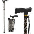 thumbnail image 1 of SupreGear Folding Cane for Men & Women, Lightweight Adjustable Walking Stick with T-Handle & Wrist Strap, Leopard Pattern, 1 of 6