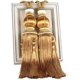thumbnail image 1 of Alzapaños con hebilla para cortinas con borlas de bola para colgar, hechos a mano, con hebilla trenzada, para cortinas, tratamientos de ventanas para el hogar, paquete de 2 (dorado), 1 of 5