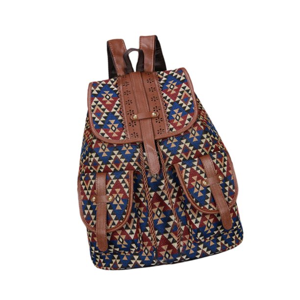 Mochila con estampado étnico para mujer bolso de viaje regalo de cumpleaños viajes de campamento Estilo B Strade Fareast Limited