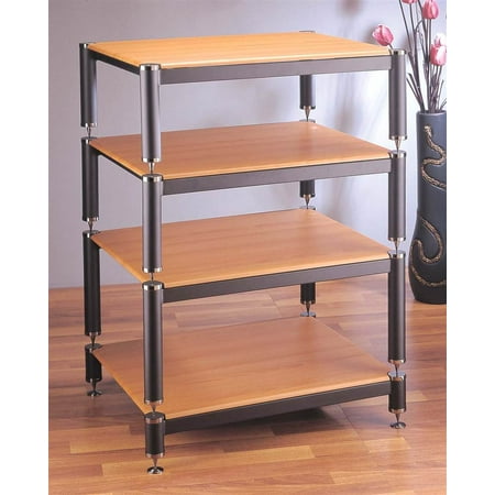 - BL Series Stackable Audio Video Rack (Black w Cherry Shelf)