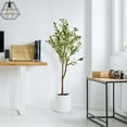 thumbnail image 5 of American Art Decor Realistic Artificial Olive Tree in a white pot Faux Plant for Home Decor, Indoor Living Room, or Office, 48", 5 of 7