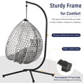thumbnail image 3 of Jopath Hanging Egg Chair with Stand, Sturdy Hammock Chair with Rattan Weaving, Swing chairs with Soft Removable Cushion for Balcony Bedroom Garden Gray, 3 of 9