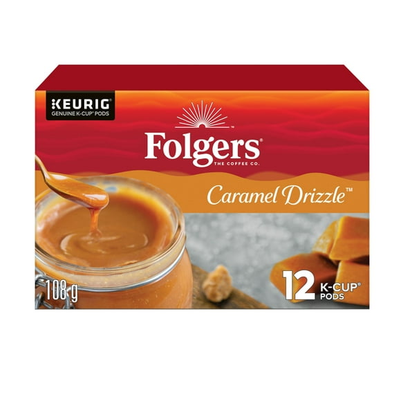 Folgers Caramel Drizzle K-Cup Coffee Pods 12 Count, 12 K-Cup Pods, 108 g